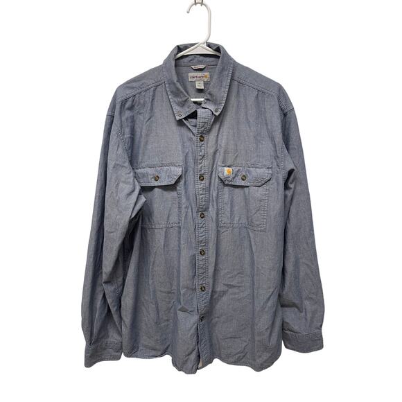 Carhartt Men's Relaxed fit Chambray button up long sleeve top size XL - Picture 1 of 7